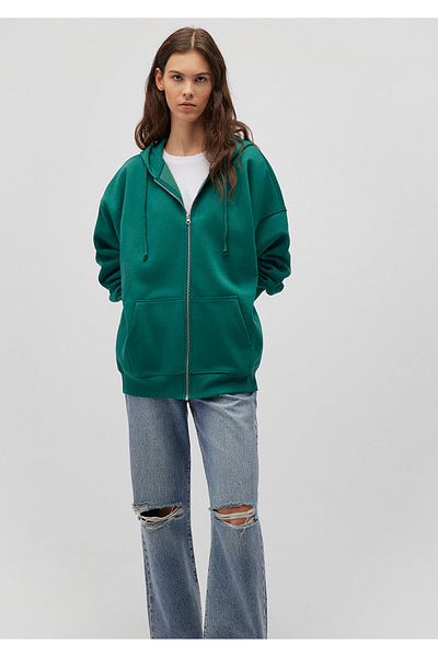 Mavi Hooded Zippered Green Sweatshirt1610221-71874