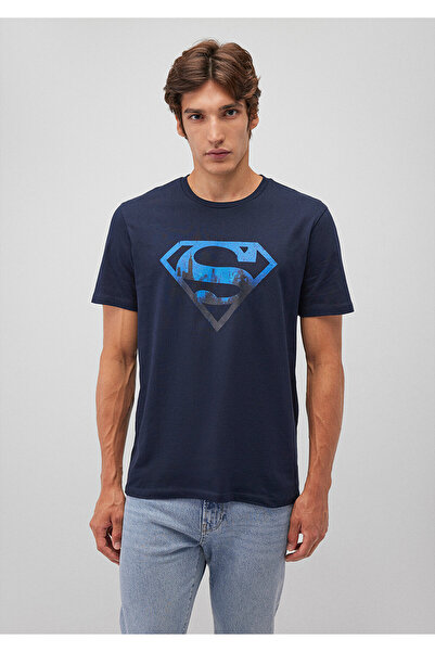 Mavi Μπλουζάκι με στάμπα Superman Navy Blue Regular Fit 0611665-70490