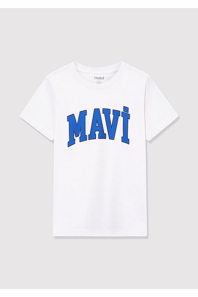 Mavi Tricou Alb Imprimat Logo Regular Fit / Croială Normală 6610030-620