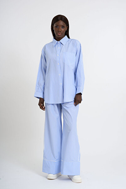 HANIQA Piping Detailed Striped Suit