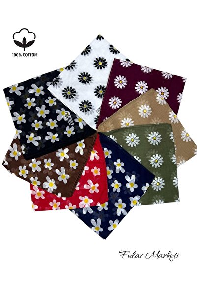 Fular Marketi 100% bumbac 8 bucăți Bandana nouă cu model de margarete