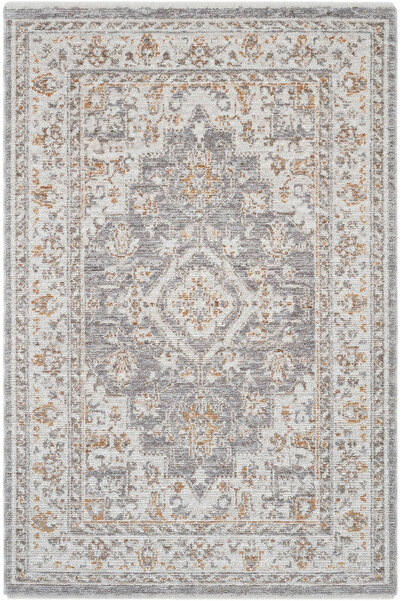 Cool Halı Belina Cream Gray Ethnic Vintage Carpet – Machine Woven Classic Rug for Living Room & Hall