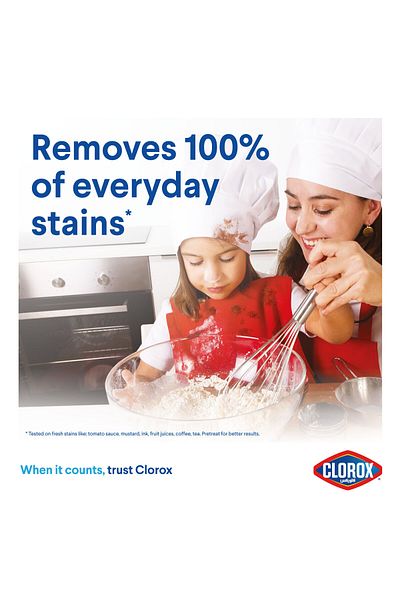 Clorox Liquid Stain Remover & Color Booster For White Clothes 500 ml Brightens, Lifts Stains, Safe