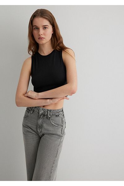 Mavi Lux Touch Black Basic Modal Tank Top Crop / Κοντό κόψιμο 1610786 -900