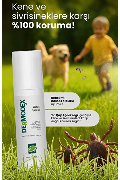DERMODEX Kene Ve Vücut Spreyi 200ml Akne, , Mantar, Bit, Kene Kovucu ( Çay Ağ...