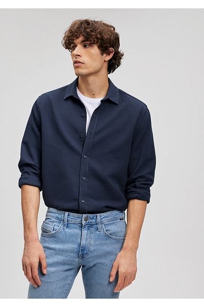 Mavi Μπλε ναυτικό πουκάμισο Slim Fit / Στενή κοπή 8810217-81583
