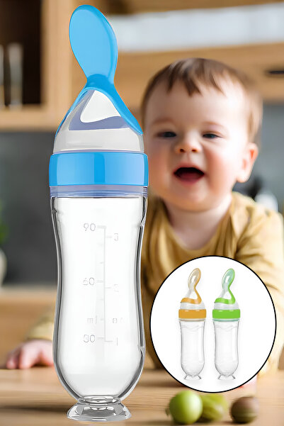 Fresh Moon Kaşıklı Biberon 0-2 Yaş Silikon Bebek Besleme Kaşığı Mama Ek Gıda Beslenme Aparatı Anne Bebek Ürünü