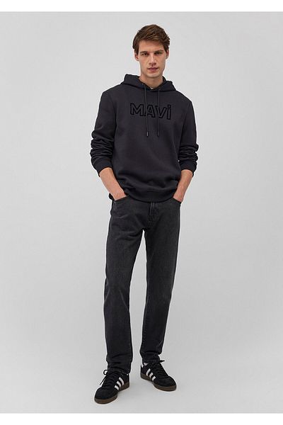 Mavi Logo Printed Hooded Black Sweatshirt 0610941-900