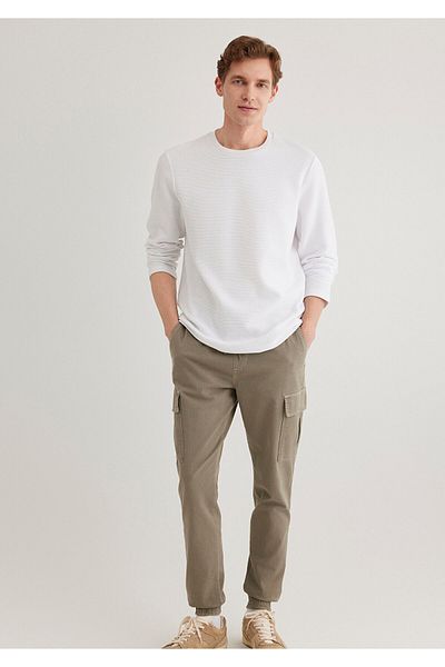 Mavi Tricou alb cu mânecă lungă slim fit -064622-20454