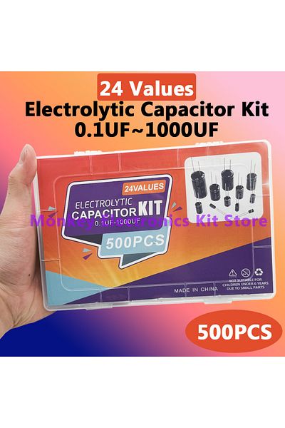 Choice 500PCS Electrolytic Capacitor Mixed DIP Electrolyte Capacitors 10V 16V 25V 50V Electronic Kit 0....