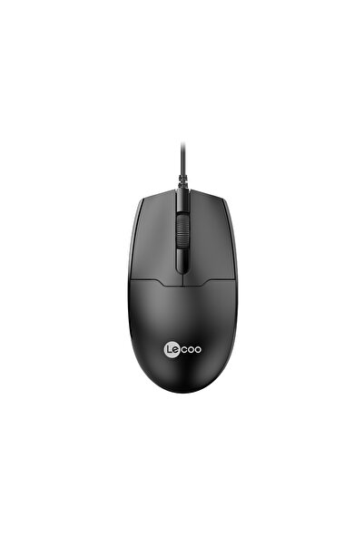 Lecoo Ms101 Usb Kablolu 1200dpı 3 Tuşlu Pc, Mac, Dizüstü Bilgisayar Ile Uyumlu Optik Mouse Siyah