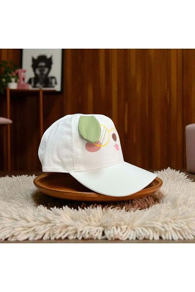 Balgüneş Tekstil 1/3 Years Old Boy's Hat with Glasses and Dog (48-50 cm) White