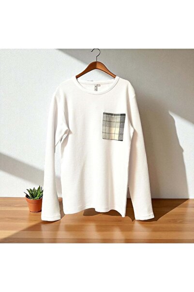 Nanica Kids Суитшърт с щампа от пчелна пита и карирани детайли с джобове