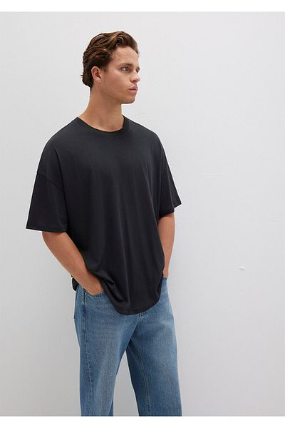 Mavi Μαύρο μπλουζάκι από οργανικό βαμβάκι Oversize -066902-900