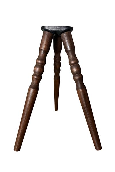 HAMADEX 38 Cm Stejar Inchis Picior Mobilier Lemn 3 Picioare - Set Triple Conexiune, Scaun Tv Unitate