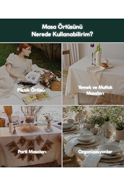 Wellstil Doku | Organik Ham Keten Masa Örtüsü