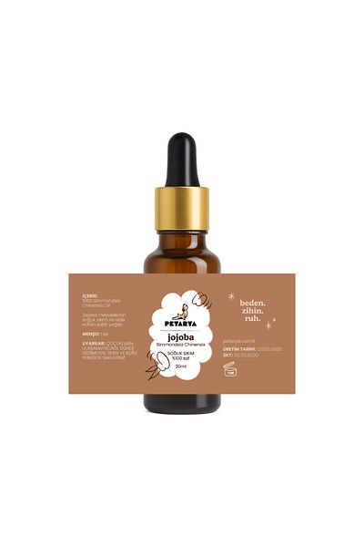 PETARYA 20ml Simmondsia Chinensis Jojoba Oil - 100% Cold Pressed