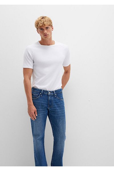 Mavi Tricou alb cu detaliu în coastă, croială mulată 06605622