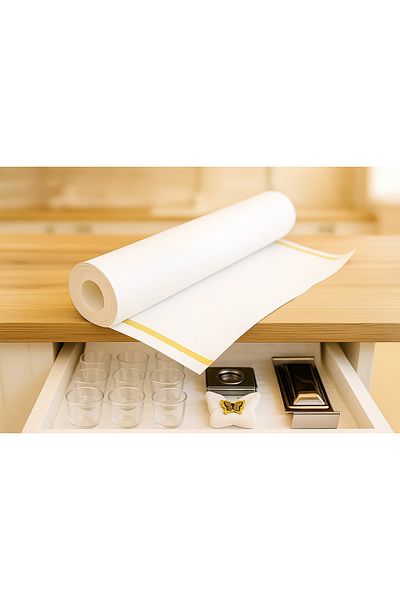 Perisfer Practical Plucker Transparent White 9m Adhesive Drawer Cabinet Organizer Shelf Cover Non-Slip Non-Slip