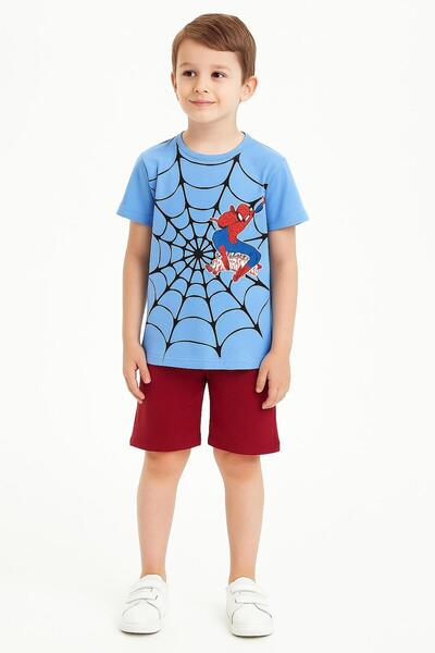 LİTTLE TORTOİSE Лятна памучна тениска с щампа на Спайдърмен за момче