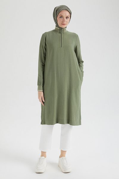 Armine Trend Strawberry Fabric Summer Tunic with Sleeve and Collar Detail