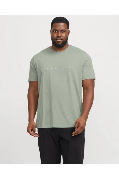 Jack & Jones JACK&JONES 12243625 JJESTAR PAMUKLU ON JACK&JONES ВЕЛИКИЙ РОЗМІР 0 YAKA KISA КОЛЬОРОВА ФУТБОЛКА