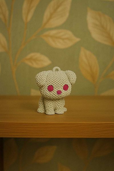 OEM 😺   Beige Cat Keychain – Cute 3D Design!