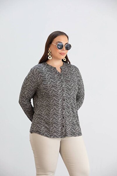 wearon tekstil KADIN VİSKON KUMAŞ ANNE BÜYÜK BEDEN GÖMLEK PENYE