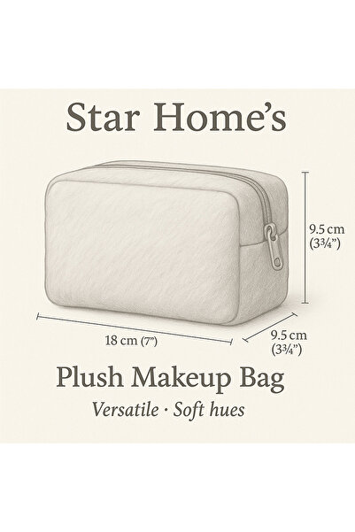 YILDIZ DİJİTAL HOME Плюшева косметичка 18 см – органайзер на блискавці, пенал, гаманець, ручної роботи | Star Home’s