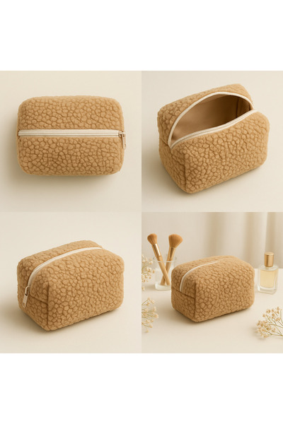 YILDIZ DİJİTAL HOME Plush Makeup Bag 18 cm – Zippered Organizer Pencil Case Wallet Handmade |   Star Home's