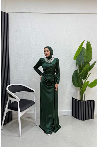 BURCU TESETTÜR Pearl Necklace Evening Dress 1156