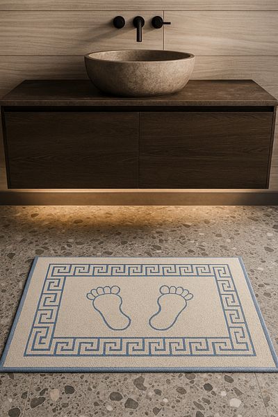 bornoz dünyası 100% Organic Cotton 50 X 70 Authentic Towel Bathroom and Sink Mat