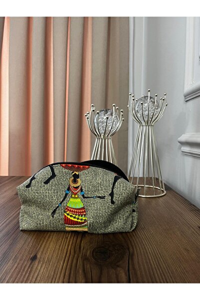 SerSev Handmade Duck Fabric Makeup Bag Waterproof Ethnic Bohemian Patterned L...