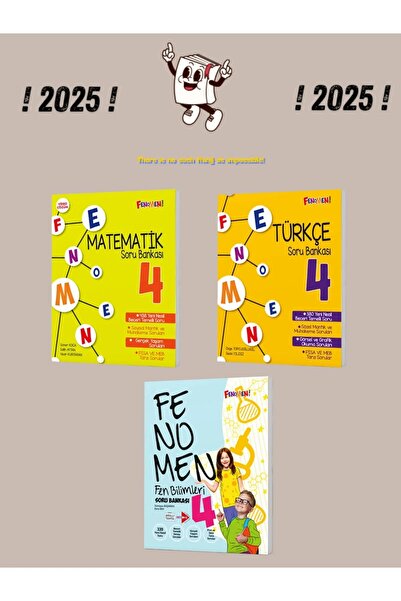 Fenomen Yayıncılık Fenomen Çocuk 4. Sınıf Matematik Fen Bilimleri Türkçe Set Soru Bankası 2025/2026 müfredata uygun