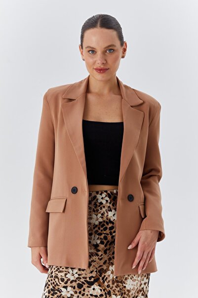 Mixray 4139 Model Mink Γυναικείο Oversize Blazer Jacket