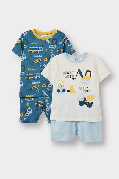 DeFacto Baby Boy 4 τεμαχίων πιτζάμες Σετ οχήματος με κοντό μανίκι χτενισμένο βαμβακερό σορτς E1192a525hs