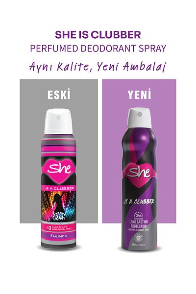 She She Is A Clubber Deodorant For Women 100mlمزيل عرق إز إيه كلوببر للنساء من شي 100مل