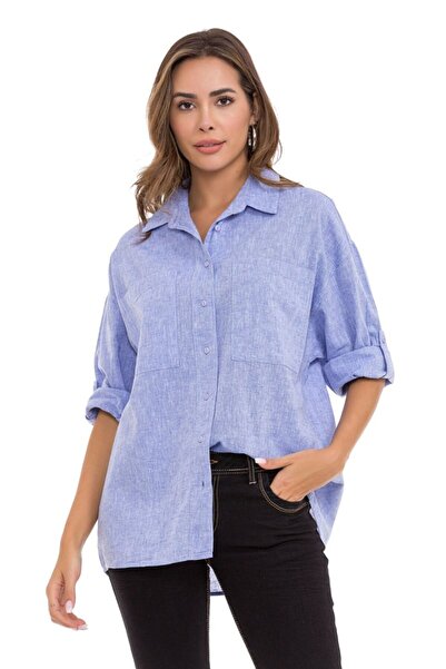 Cipo & Baxx Γυναικείο πουκάμισο Wh125 Long Oversize