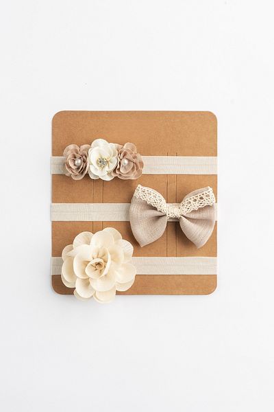 lilico Baby Girl Beige Organic Bandana 0-24 Months
