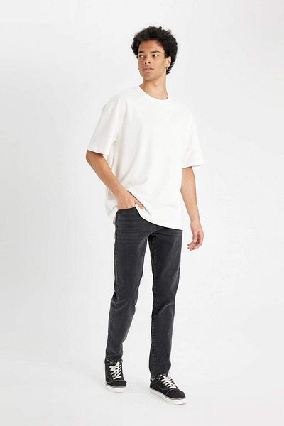 DeFacto Slim Tapered Fit Skinny Fit Κανονική μέση στενό παντελόνι Jean D0932AX24AU