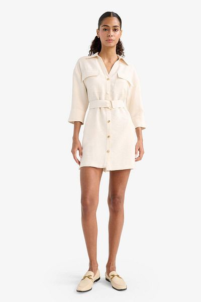 DeFacto Regular Fit Long Sleeve Mini Dress F7347Ax25Au
