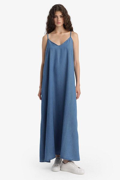 DeFacto Fashion Fit Slim Strap Maxi Dress D8258Ax25Sm