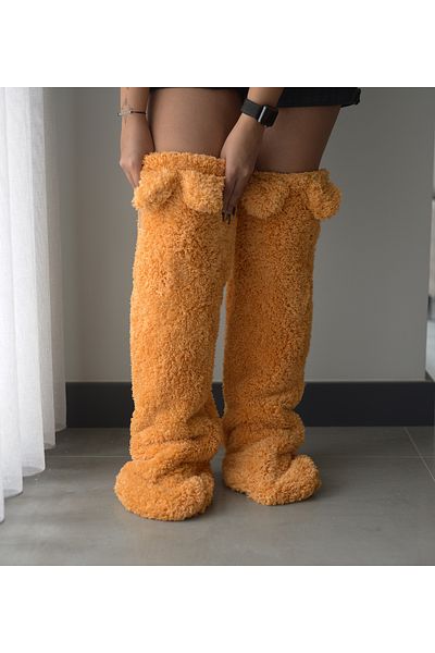 Özgüner Oyuncak Pabtex Eared βελούδινες κάλτσες Welsoft Over The Knee Room Socks Χειμερινές κάλτσες ύπνου Θερμότερες μακριές κάλτσες