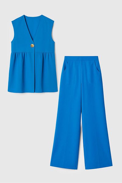Touché Privé SET PANTALONI VESTĂ TEXTURAT DE IN