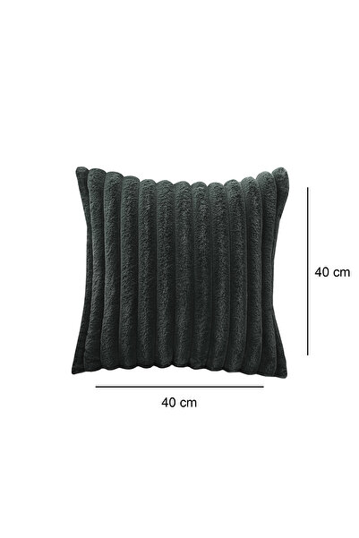 HOMİNG Homing Soft Peluş Kumaş 2'li Kırlent Kılıfı Antrasit 241552