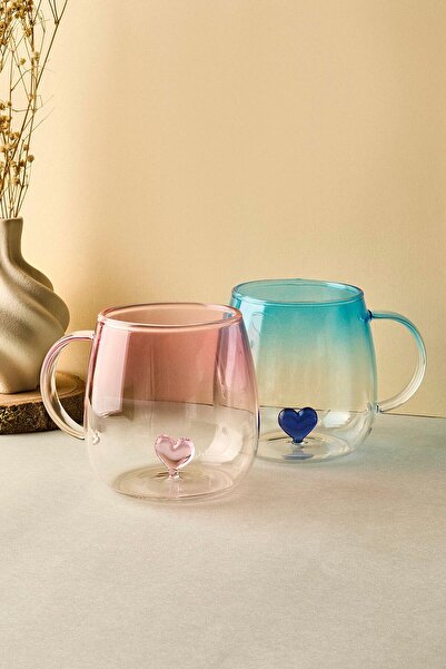 Perotti طقم أكواب زجاجية على شكل قلب من دريم لوف هارتس مكون من قطعتين سعة 400...
