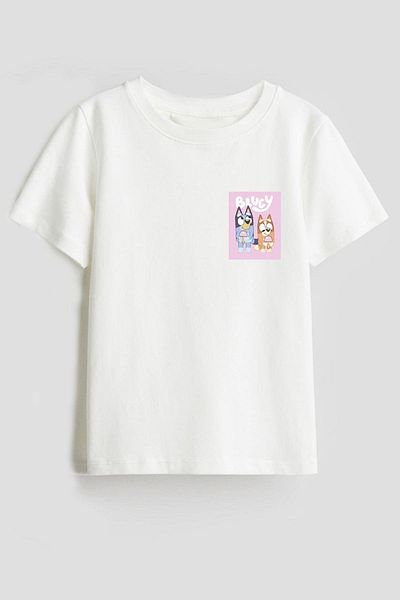 Monila Girl's Cotton Crew Neck Printed Tshirt