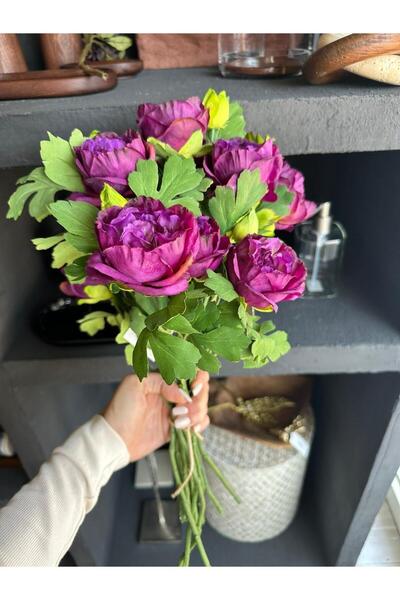 Atölye 7 home decoration 6 dal mor renkli açmamış şakayık yapay çiçek