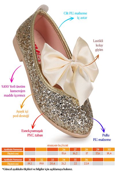 Kiko Kids حذاء راقصة الباليه للفتيات من Tari Broken Glass Bow مرن