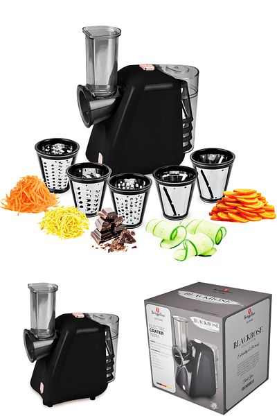 Berlinger Răzătoare electrică pentru legume și fructe, colecția Black Rose, cu 5 accesorii